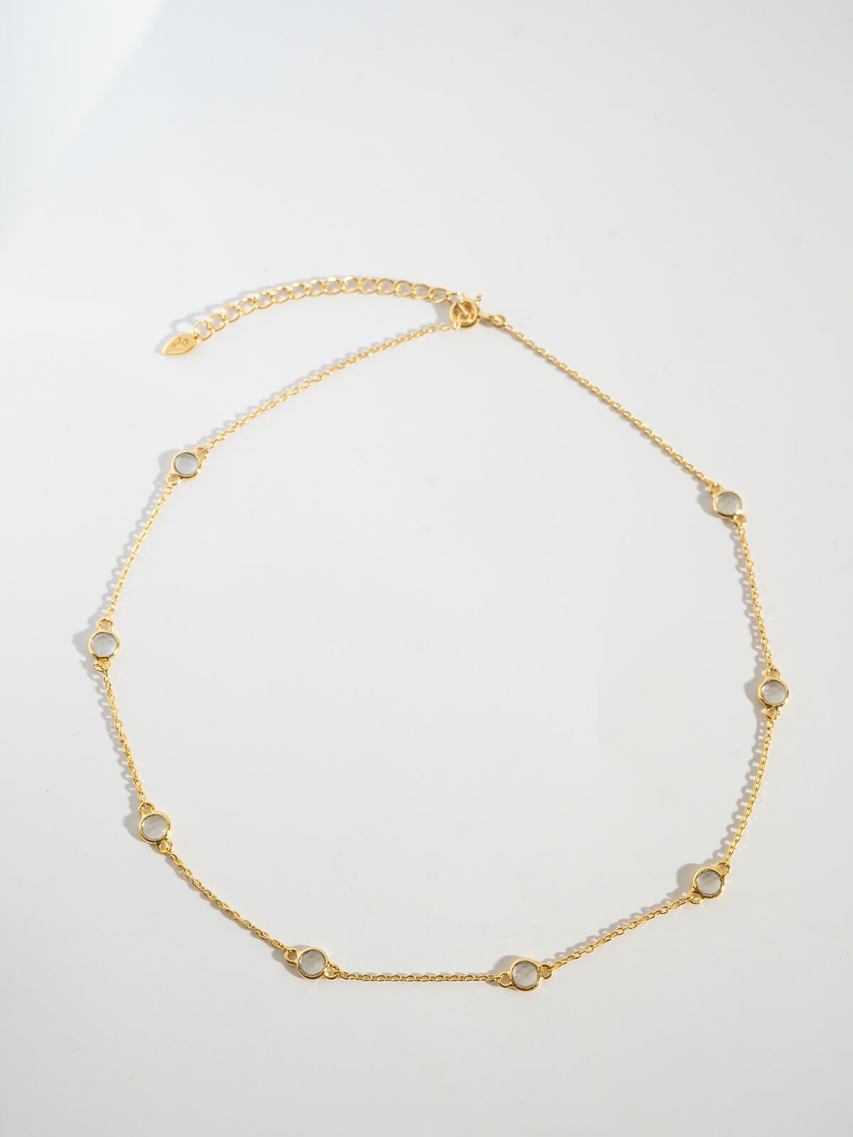 ネックレス レディース 天然石 シンプル 【quinelle クィネル】 チョーカー ホワイトクォーツ クリスタル ゴールド シルバー925 大人 カジュアル 金属アレルギー ジュエリー ネックレス チェーン シルバー かわいい おしゃれ