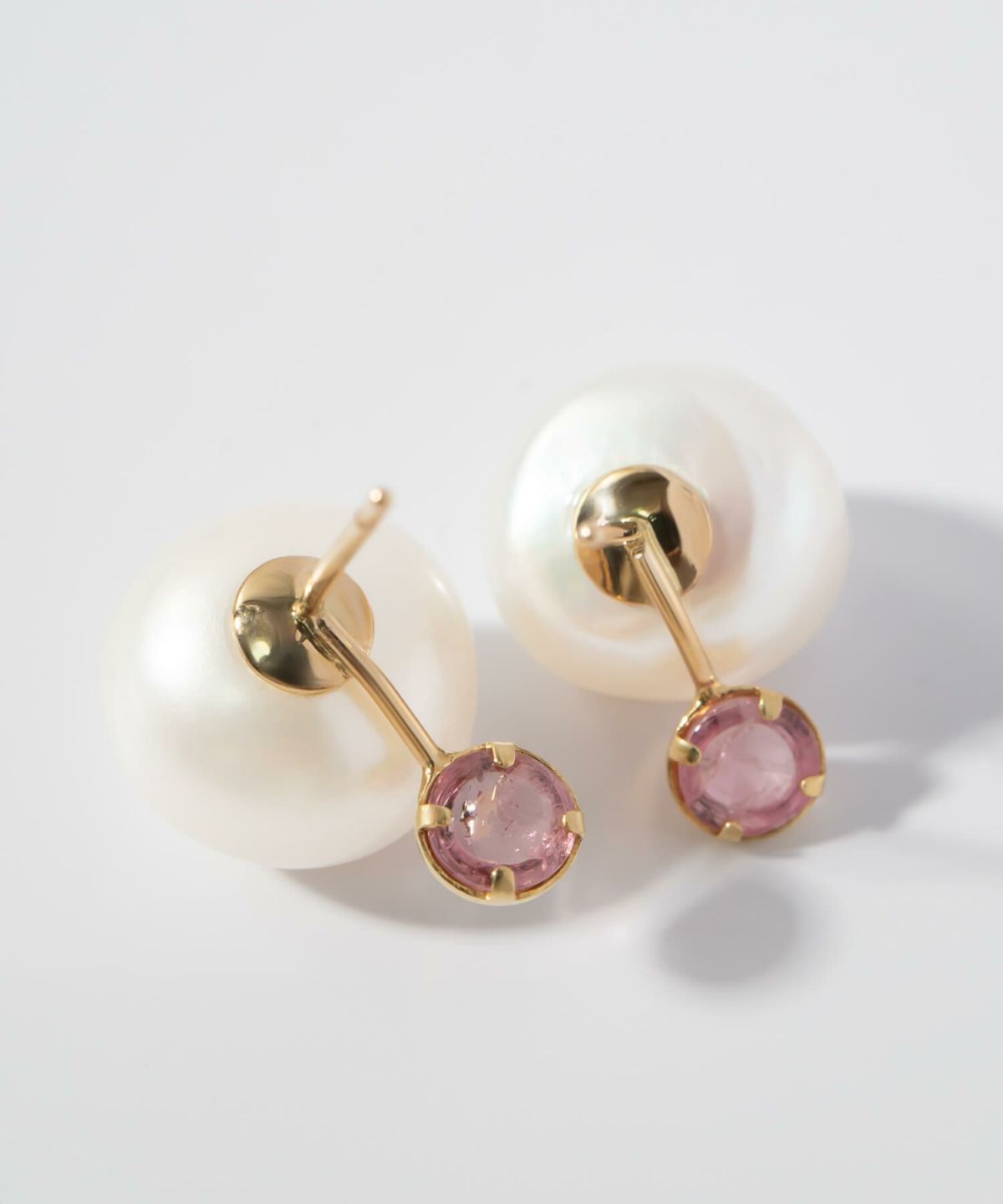 ピンクトルマリン 10金 ピアス パール 天然石 【perle-stilla ペルル・スティラ】K10 10K 真珠 トルマリン かわいい 10月 誕生石 金属アレルギー対応 ゴールド イエローゴールド ピアス 大ぶり 大きめ 大きい シンプル エレガント お守り パワーストーン アクセサリー