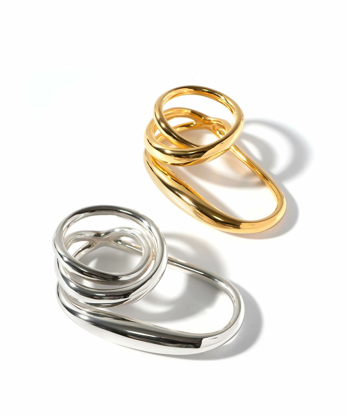 指輪 レディース シルバー リング 925 シルバーリング 大ぶり ダブルフィンガーリング 【Grave-duo グラーヴェ・デュオ】重ね付け 人差し指 中指 金属アレルギー 対応 ごつめ おしゃれ ゴールド シンプル レディースジュエリー アクセサリー プレゼント