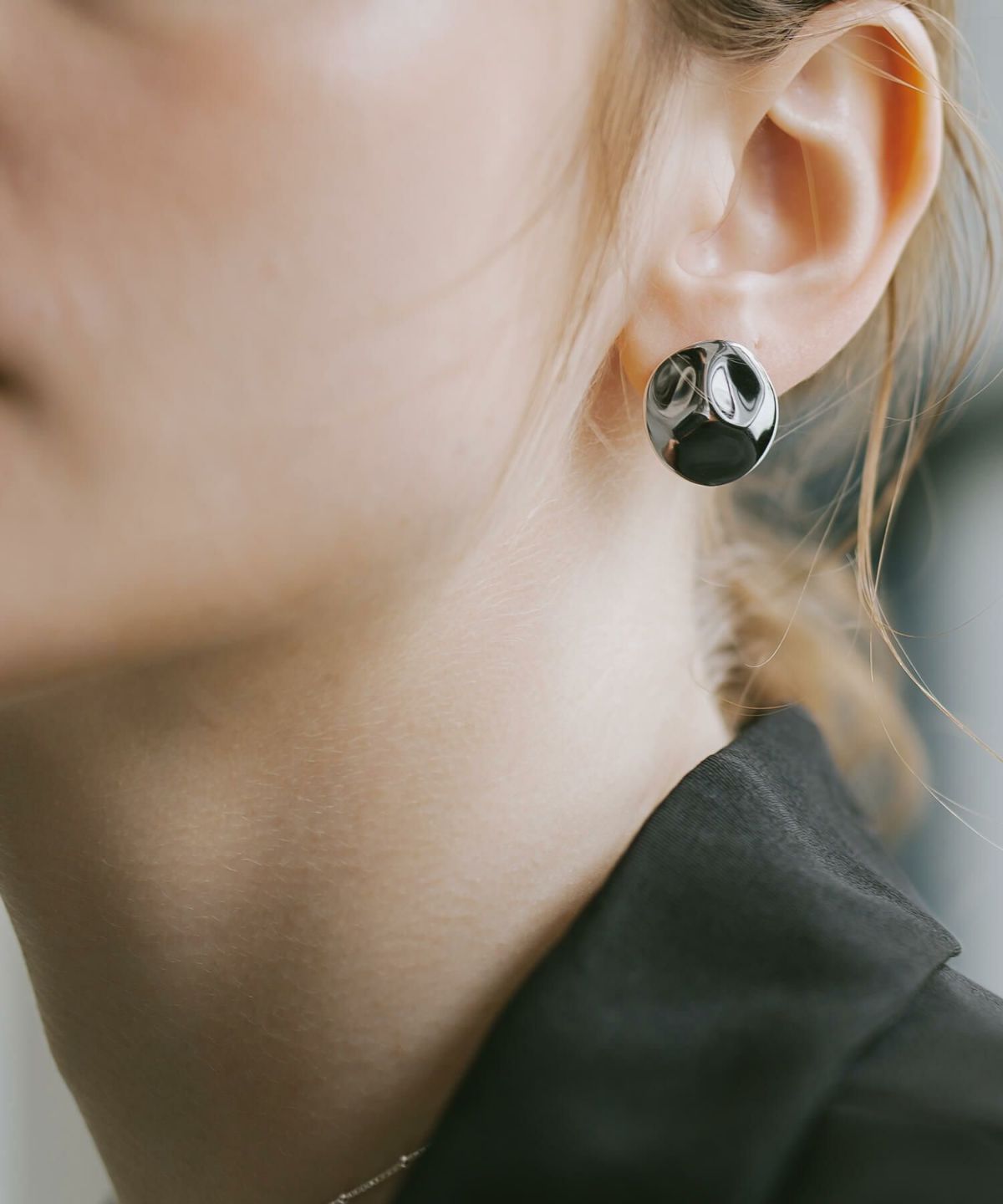 シンプルな大ぶりピアス シルバー925 レディース ブランド