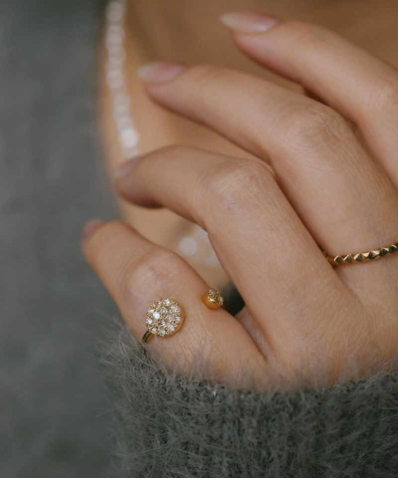 ピンキーリング k18 ダイヤ リング 指輪 ダイヤモンド 18金 シンプル 【thelaia-r テライア】 ダイヤモンドリング ファランジリング 関節リング 18k ゴールド 誕生石 レディース おしゃれ つけっぱなし 華奢 リング 重ね 付け 重ねづけ 繊細 受注生産