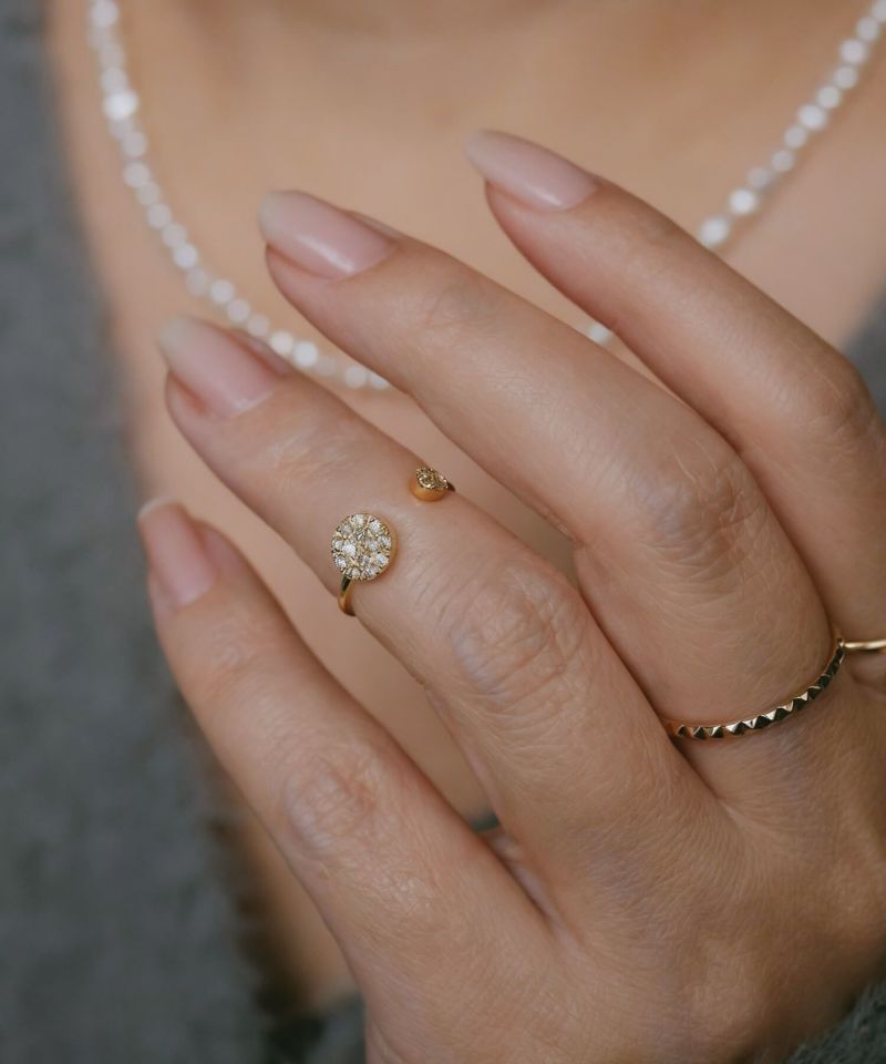 ピンキーリング k18 ダイヤ リング 指輪 ダイヤモンド 18金 シンプル 【thelaia-r テライア】 ダイヤモンドリング ファランジリング 関節リング 18k ゴールド 誕生石 レディース おしゃれ つけっぱなし 華奢 リング 重ね 付け 重ねづけ 繊細 受注生産