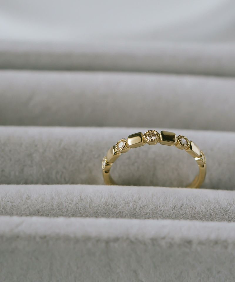 ピンキーリング k18 ダイヤ リング 指輪 ダイヤモンド 18金 シンプル 【tessera-r テセラ】 ダイヤモンドリング ファランジリング 関節リング 18k ゴールド 誕生石 レディース おしゃれ つけっぱなし 華奢 リング 重ね 付け 重ねづけ 繊細 受注生産