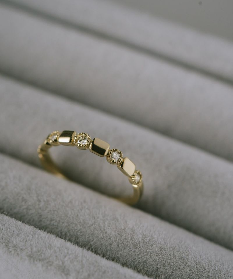 ピンキーリング k18 ダイヤ リング 指輪 ダイヤモンド 18金 シンプル 【tessera-r テセラ】 ダイヤモンドリング ファランジリング 関節リング 18k ゴールド 誕生石 レディース おしゃれ つけっぱなし 華奢 リング 重ね 付け 重ねづけ 繊細 受注生産