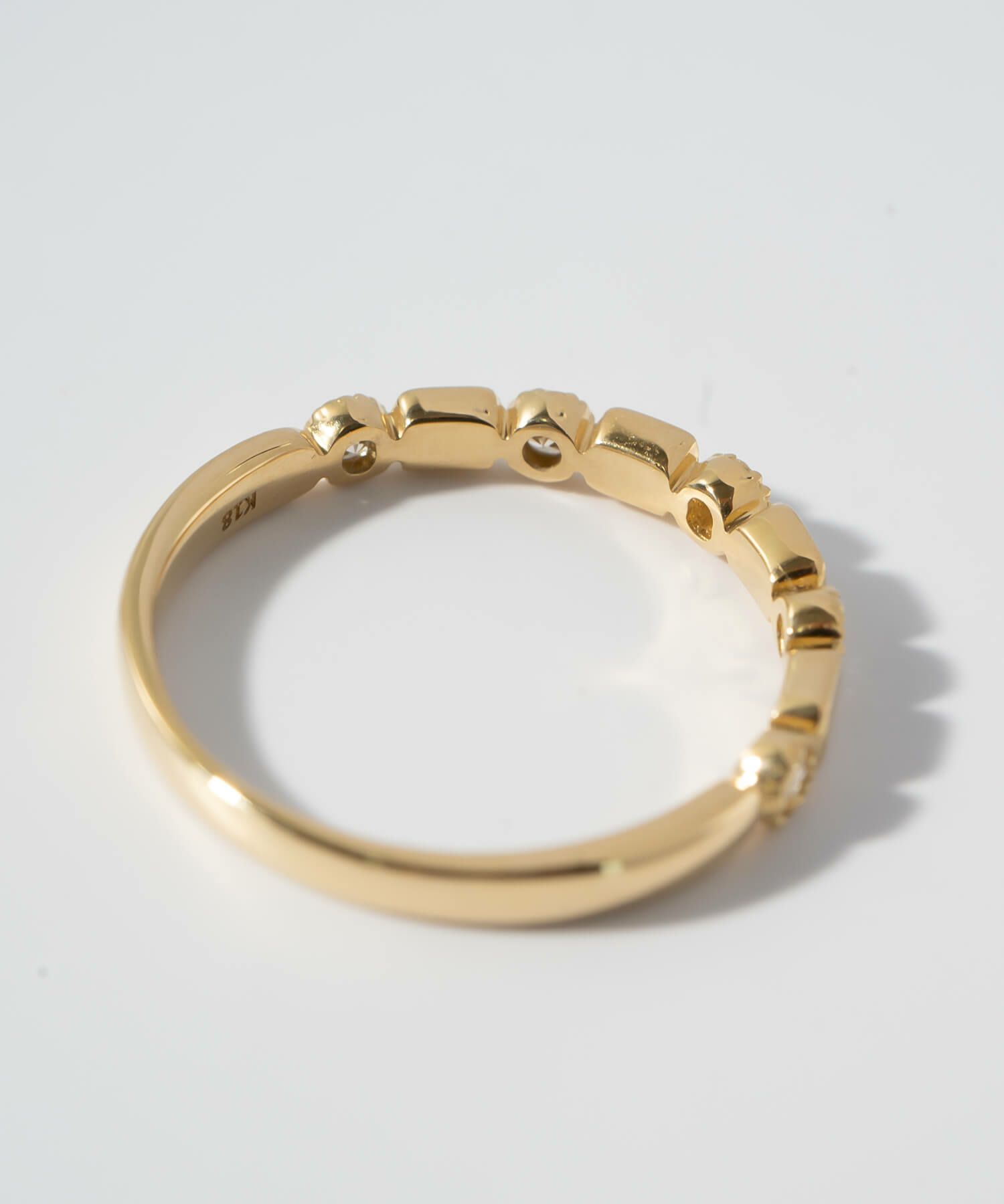 ピンキーリング k18 ダイヤ リング 指輪 ダイヤモンド 18金 シンプル 【tessera-r テセラ】 ダイヤモンドリング ファランジリング 関節リング 18k ゴールド 誕生石 レディース おしゃれ つけっぱなし 華奢 リング 重ね 付け 重ねづけ 繊細 受注生産