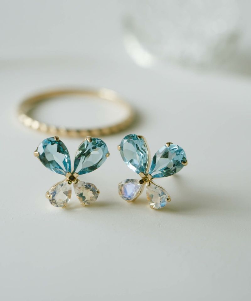 蝶 ピアス 10K 金属アレルギー 対応 【terra-papillon テラ・パピロン】 蝶々 バタフライ かわいい ピアス 10金 k10 色ーゴールド オパール 小さめ ピアス 小ぶり 大人 おしゃれ ピアス シンプル 小さい 誕生石 エレガント 石 パワーストーン お守り 繊細