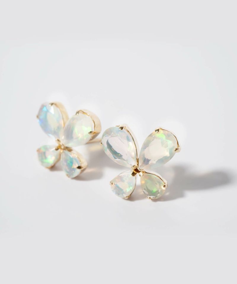 蝶 ピアス 10K 金属アレルギー 対応 【terra-papillon テラ・パピロン】 蝶々 バタフライ かわいい ピアス 10金 k10 色ーゴールド オパール 小さめ ピアス 小ぶり 大人 おしゃれ ピアス シンプル 小さい 誕生石 エレガント 石 パワーストーン お守り 繊細