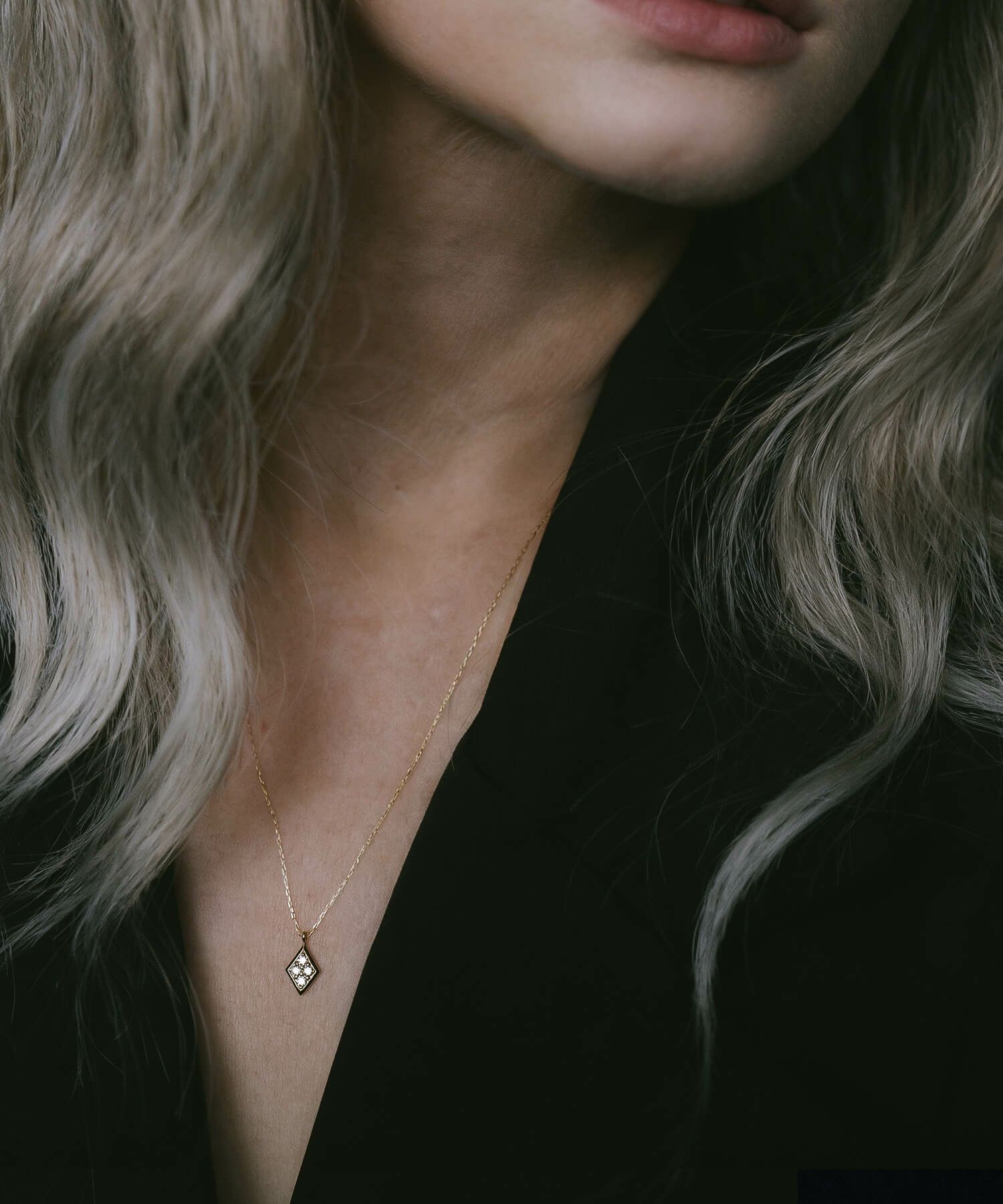 ダイヤモンド ネックレス レディース シンプル K18 ゴールド