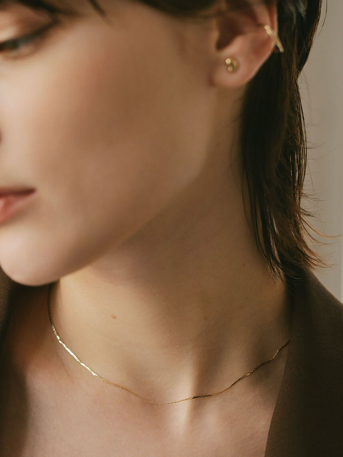 18金 ネックレス レディース 大人 チェーン 45cm 【ariadne-elne アリアドネ・エルネ】 ネックレス だけ 華奢 チェーンだけ 18K K18 ゴールド シンプル ゴールド スキンジュエリー 細い 大人 可愛い おしゃれ 軽量 普段使い 20代 30代 40代 50代 ギフト プレゼント 受注生産