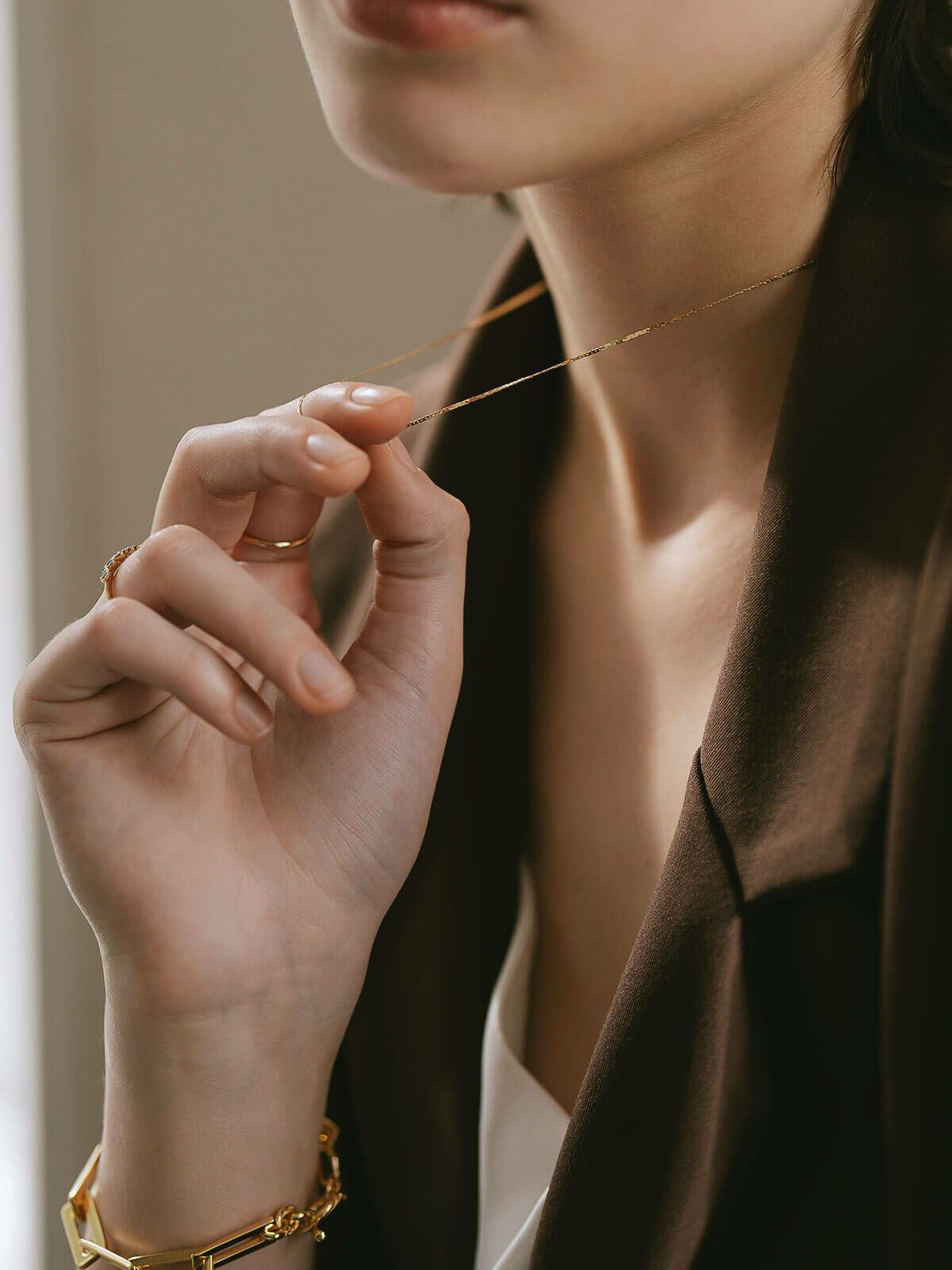 18金 ネックレス レディース 大人 チェーン 45cm 【ariadne-elne アリアドネ・エルネ】 ネックレス だけ 華奢 チェーンだけ 18K K18 ゴールド シンプル ゴールド スキンジュエリー 細い 大人 可愛い おしゃれ 軽量 普段使い 20代 30代 40代 50代 ギフト プレゼント 受注生産