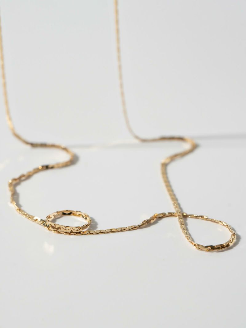 18金 ネックレス レディース 大人 チェーン 45cm 【ariadne-elne アリアドネ・エルネ】 ネックレス だけ 華奢 チェーンだけ 18K K18 ゴールド シンプル ゴールド スキンジュエリー 細い 大人 可愛い おしゃれ 軽量 普段使い 20代 30代 40代 50代 ギフト プレゼント 受注生産