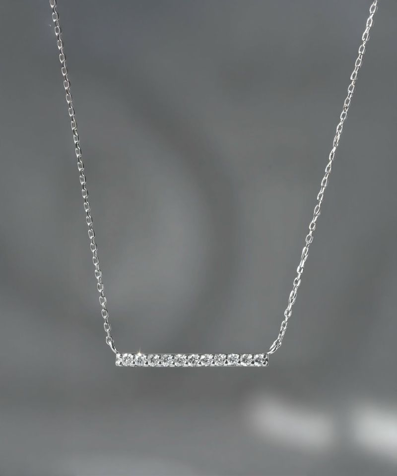 ネックレス ダイヤモンド 10金 18金 プラチナ チェーン レディース 金属アレルギー 【belie-nk ベリエ】 バー ライン ネックレス ダイヤ k18 k10 クリスマス ギフト 女性 プレゼント 大人 シンプル 華奢 緻密 細い 滑らか ネックレス 42cm 42センチ 上品 受注生産
