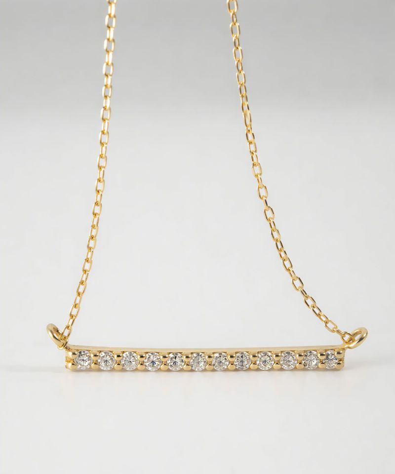 ネックレス ダイヤモンド 10金 18金 プラチナ チェーン レディース 金属アレルギー 【belie-nk ベリエ】 バー ライン ネックレス ダイヤ k18 k10 クリスマス ギフト 女性 プレゼント 大人 シンプル 華奢 緻密 細い 滑らか ネックレス 42cm 42センチ 上品 受注生産