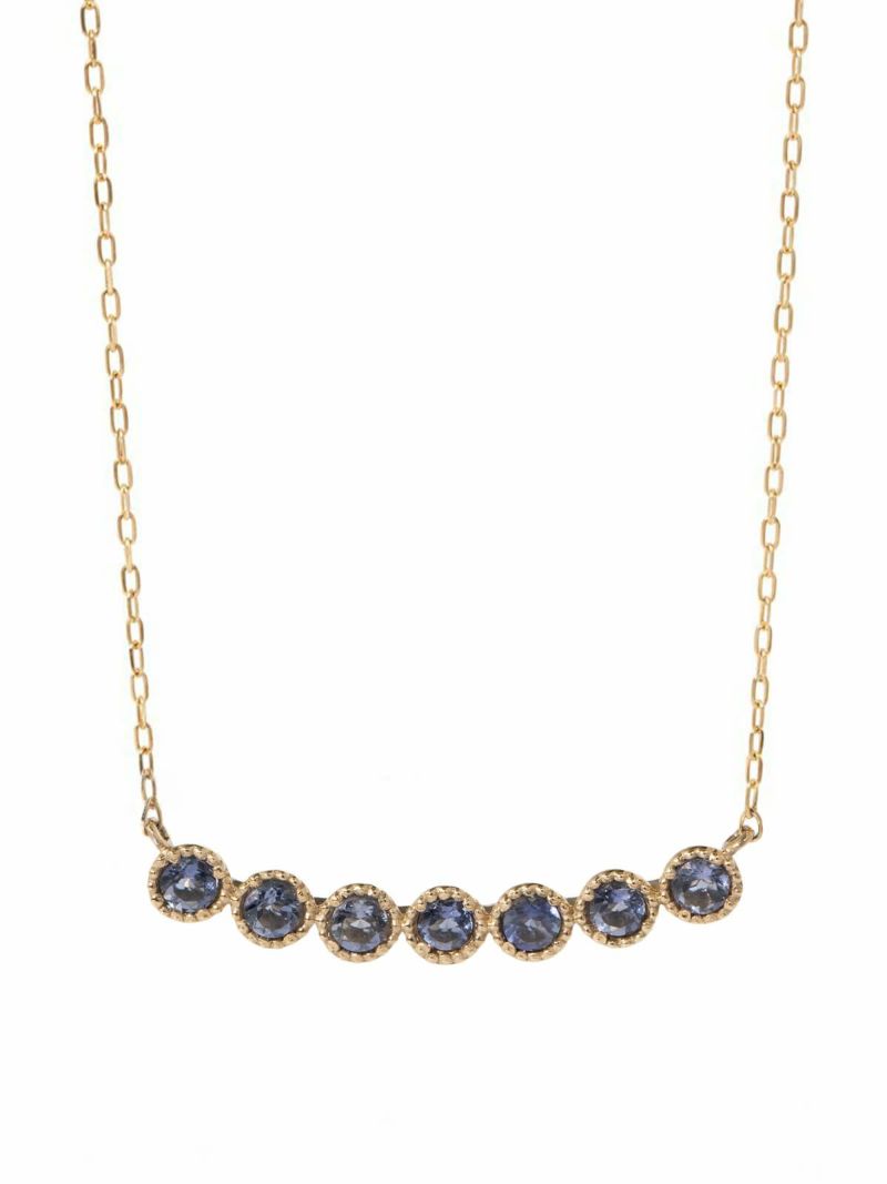 アイオライト ネックレス 天然石 10金 イエローゴールド 【palve-septet パルヴェ・セプテ】 ネックレス ペンダント 10K 金属アレルギー 対応 k10 ゴールド おしゃれ シンプル 誕生石 ネックレス パワーストーン お守り 受注生産