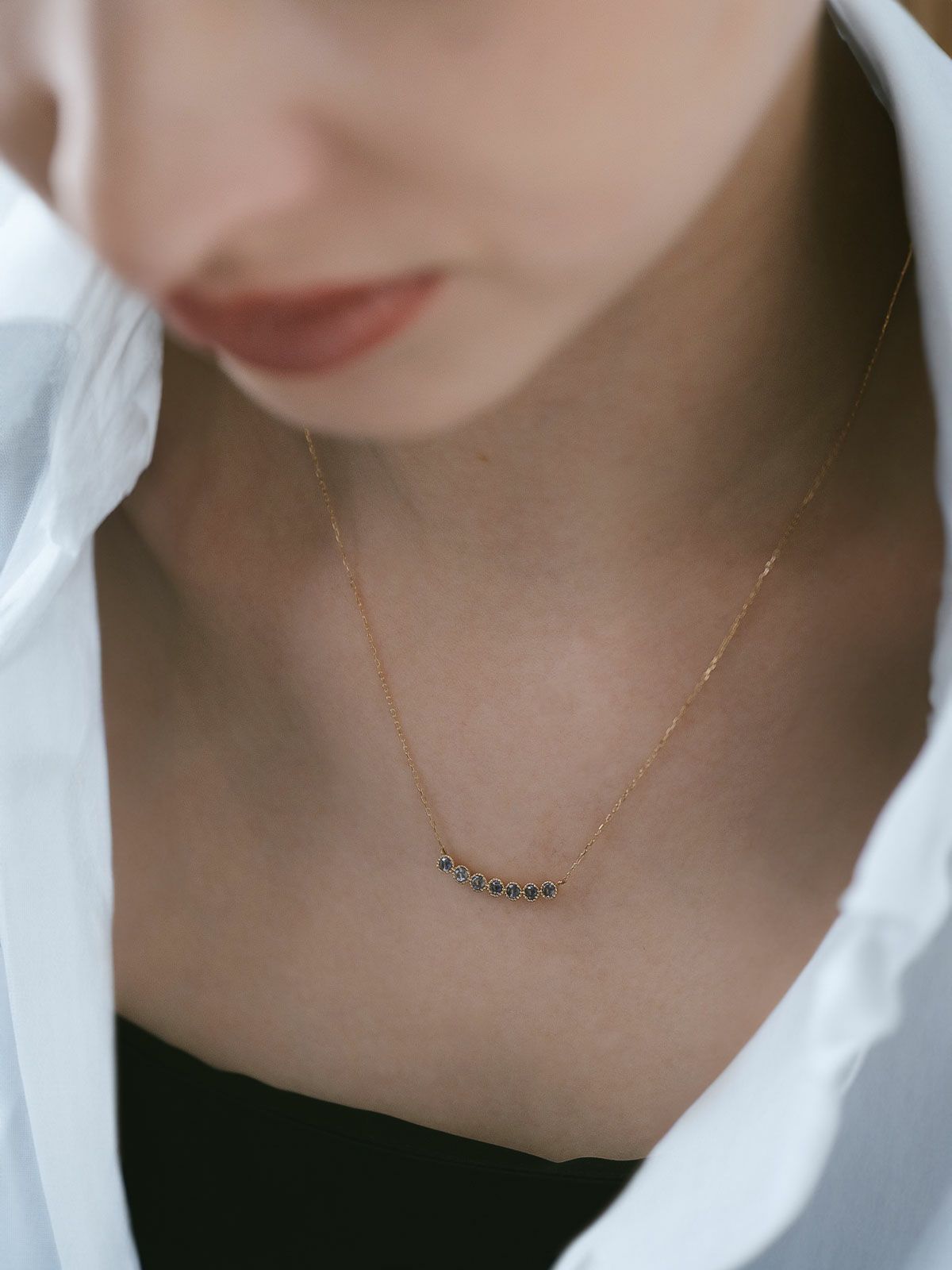 アイオライト ネックレス 天然石 10金 イエローゴールド 【palve-septet パルヴェ・セプテ】 ネックレス ペンダント 10K 金属アレルギー 対応 k10 ゴールド おしゃれ シンプル 誕生石 ネックレス パワーストーン お守り 受注生産