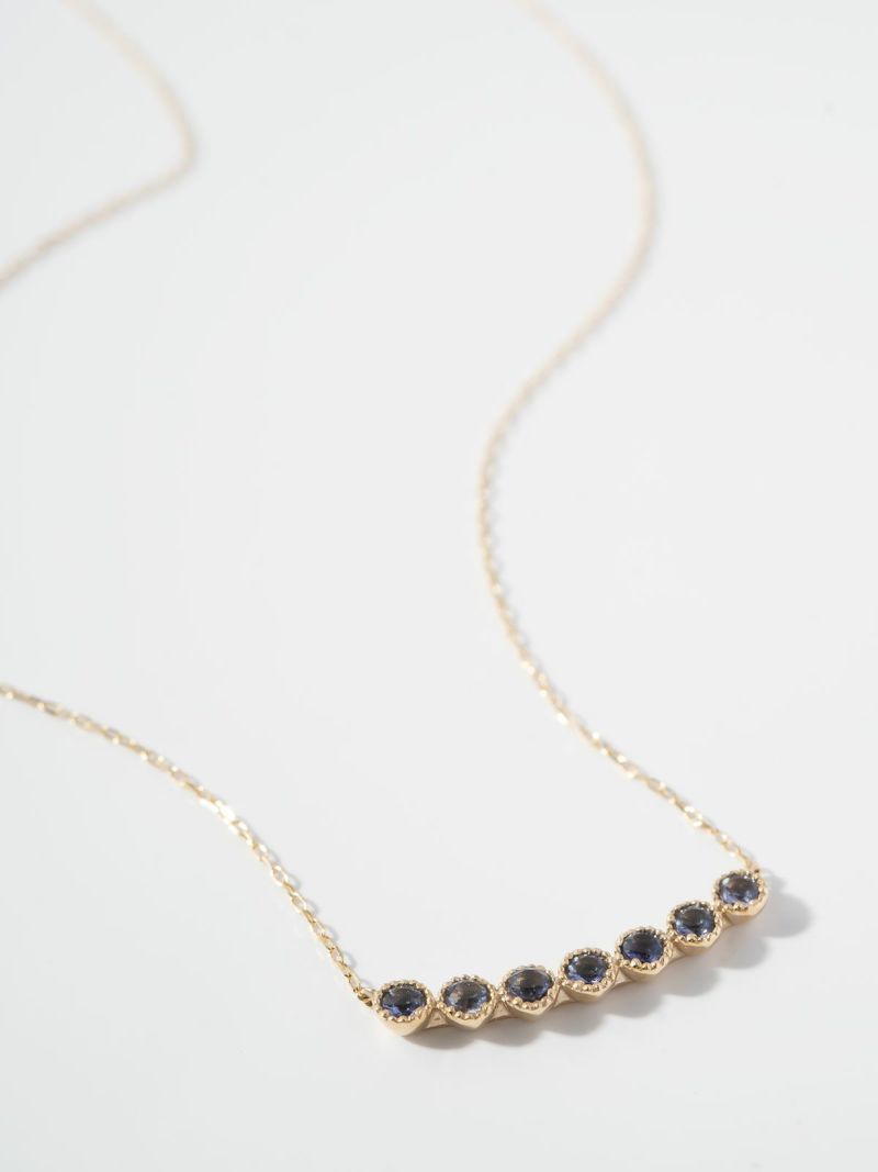 アイオライト ネックレス 天然石 10金 イエローゴールド 【palve-septet パルヴェ・セプテ】 ネックレス ペンダント 10K 金属アレルギー 対応 k10 ゴールド おしゃれ シンプル 誕生石 ネックレス パワーストーン お守り 受注生産