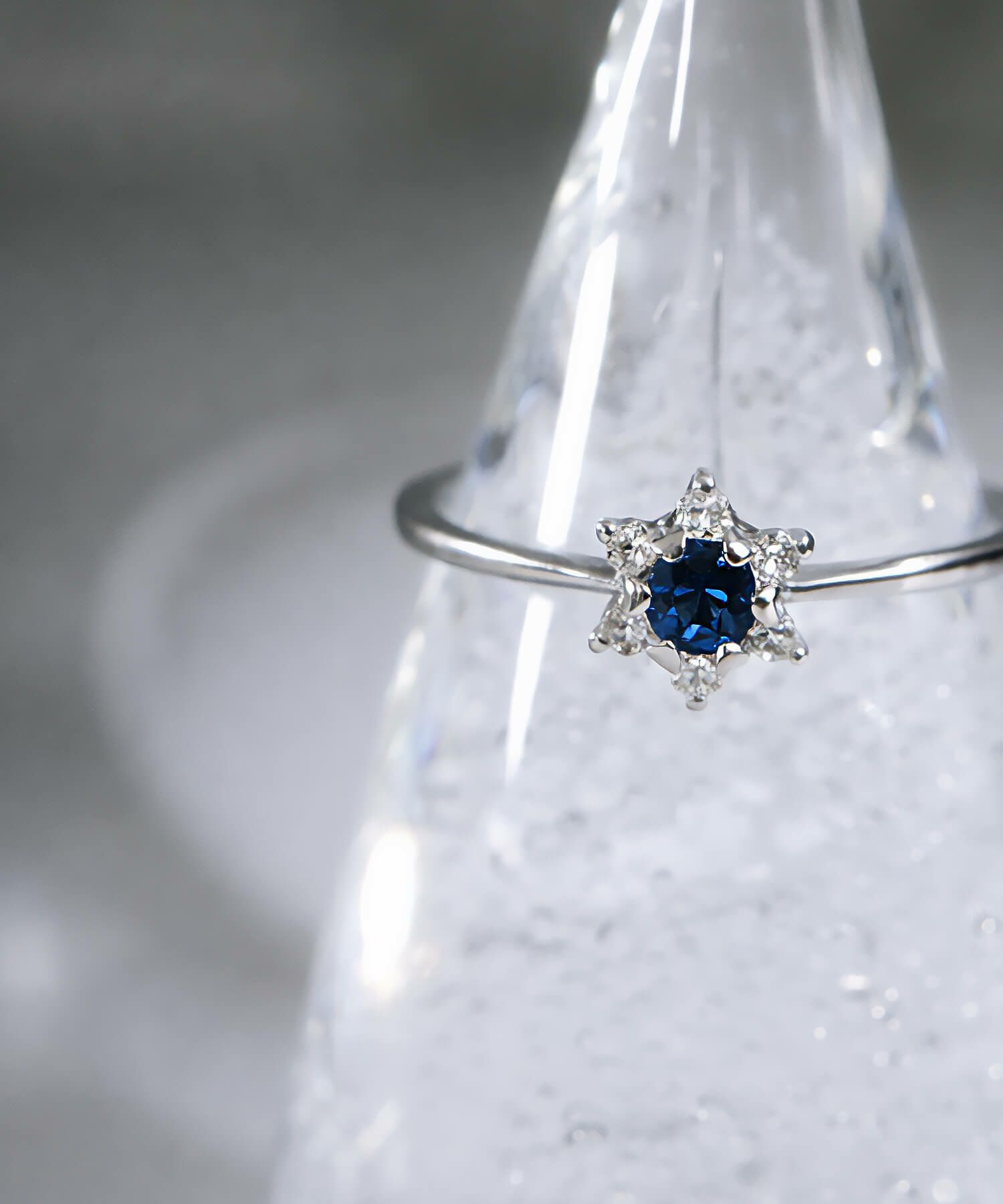 天然石 リング 指輪 プラチナ サファイヤ 星  【elneo-r エルネオ】 レディース  誕生石 パワーストーン お守り おしゃれ 華奢 リング 重ね 付け 重ねづけ 繊細 スター リング 受注生産