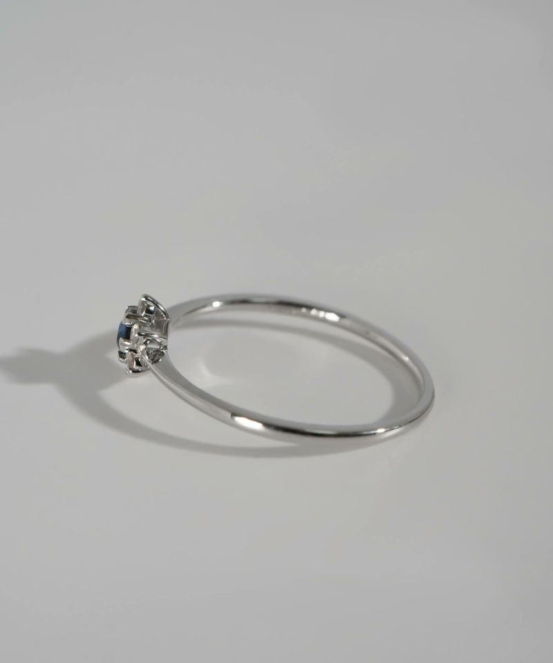 天然石 リング 指輪 プラチナ サファイヤ 星  【elneo-r エルネオ】 レディース  誕生石 パワーストーン お守り おしゃれ 華奢 リング 重ね 付け 重ねづけ 繊細 スター リング 受注生産