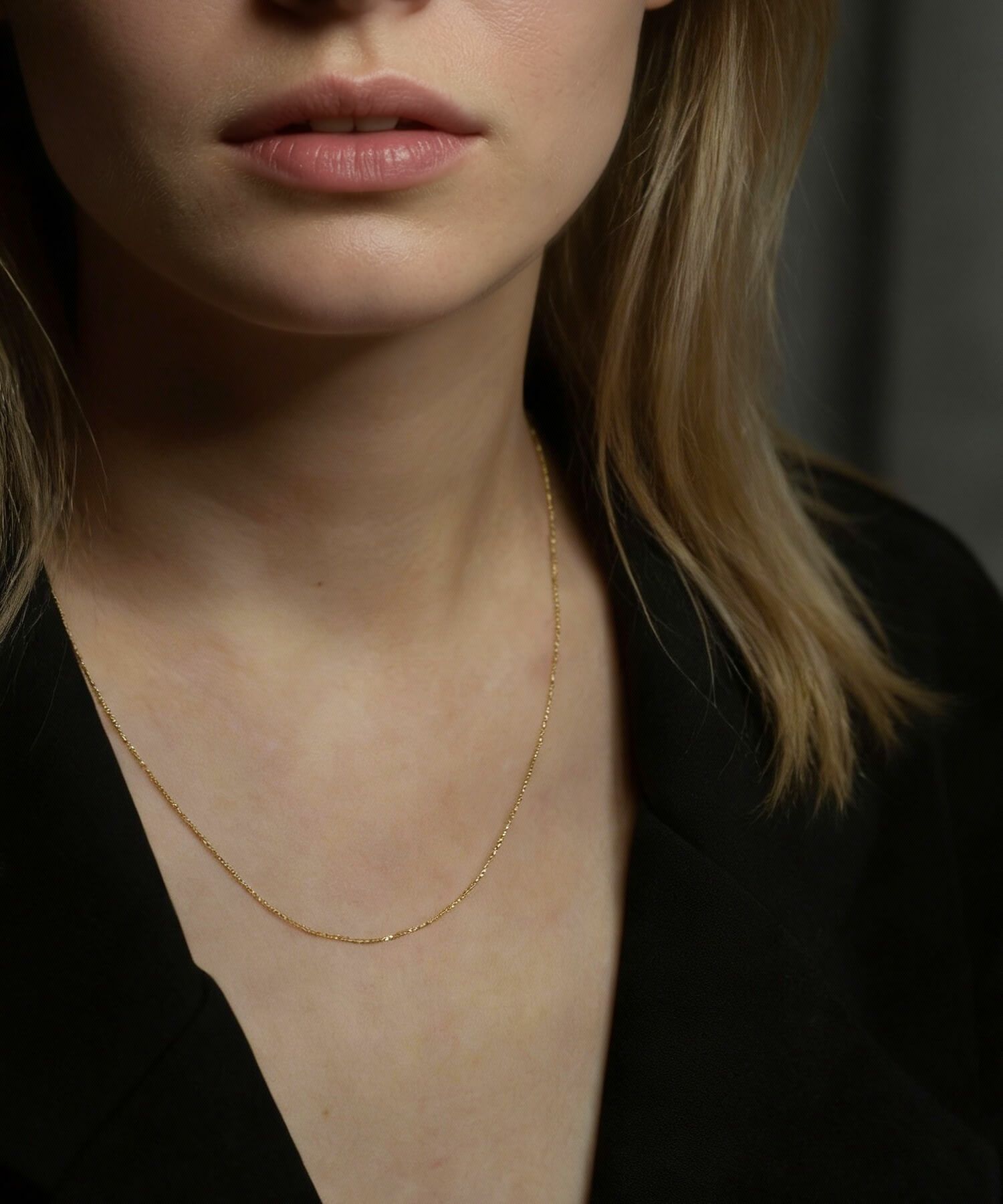 18金 ネックレス レディース  チェーン シンプル スキンジュエリー