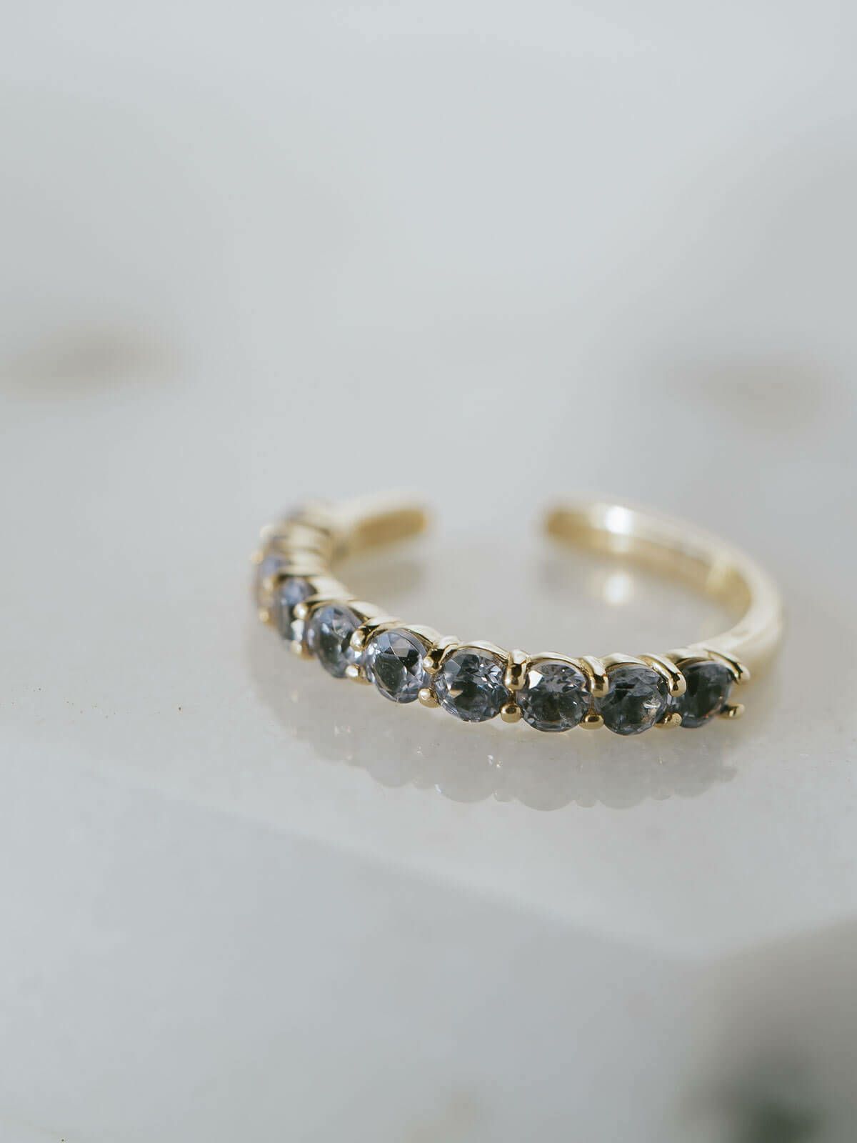 イヤーカフ シンプル レディース イヤカフ K10 天然石 【flone フローネ】 10K 10金 ゴールド イヤリング 金属アレルギー対応 片耳用 フォーマル おしゃれ 卒業式 卒園式 入学式 アクセサリー イヤリング タンザナイト ピンクロードクロサイト