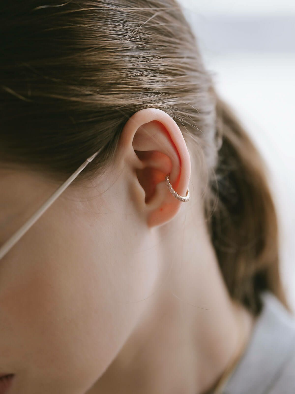 イヤーカフ シンプル レディース イヤカフ K10 天然石 【flone フローネ】 10K 10金 ゴールド イヤリング 金属アレルギー対応 片耳用 フォーマル おしゃれ 卒業式 卒園式 入学式 アクセサリー イヤリング タンザナイト ピンクロードクロサイト