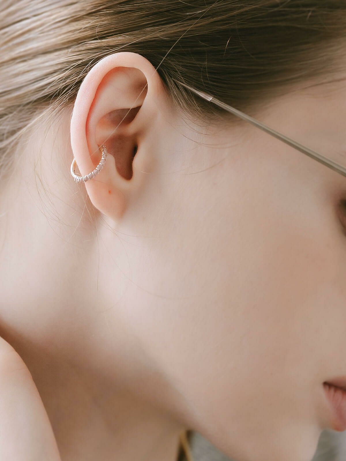 イヤーカフ シンプル レディース イヤカフ K10 天然石 【flone フローネ】 10K 10金 ゴールド イヤリング 金属アレルギー対応 片耳用 フォーマル おしゃれ 卒業式 卒園式 入学式 アクセサリー イヤリング タンザナイト ピンクロードクロサイト