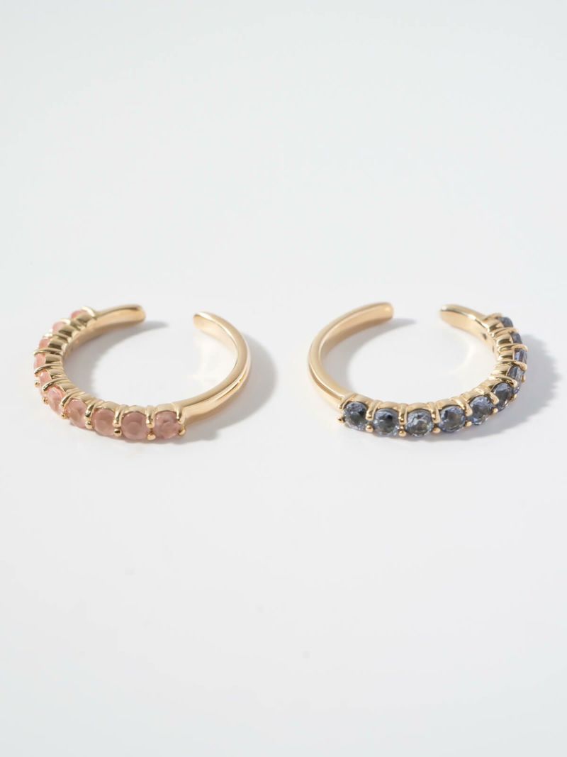 イヤーカフ シンプル レディース イヤカフ K10 天然石 【flone フローネ】 10K 10金 ゴールド イヤリング 金属アレルギー対応 片耳用 フォーマル おしゃれ 卒業式 卒園式 入学式 アクセサリー イヤリング タンザナイト ピンクロードクロサイト