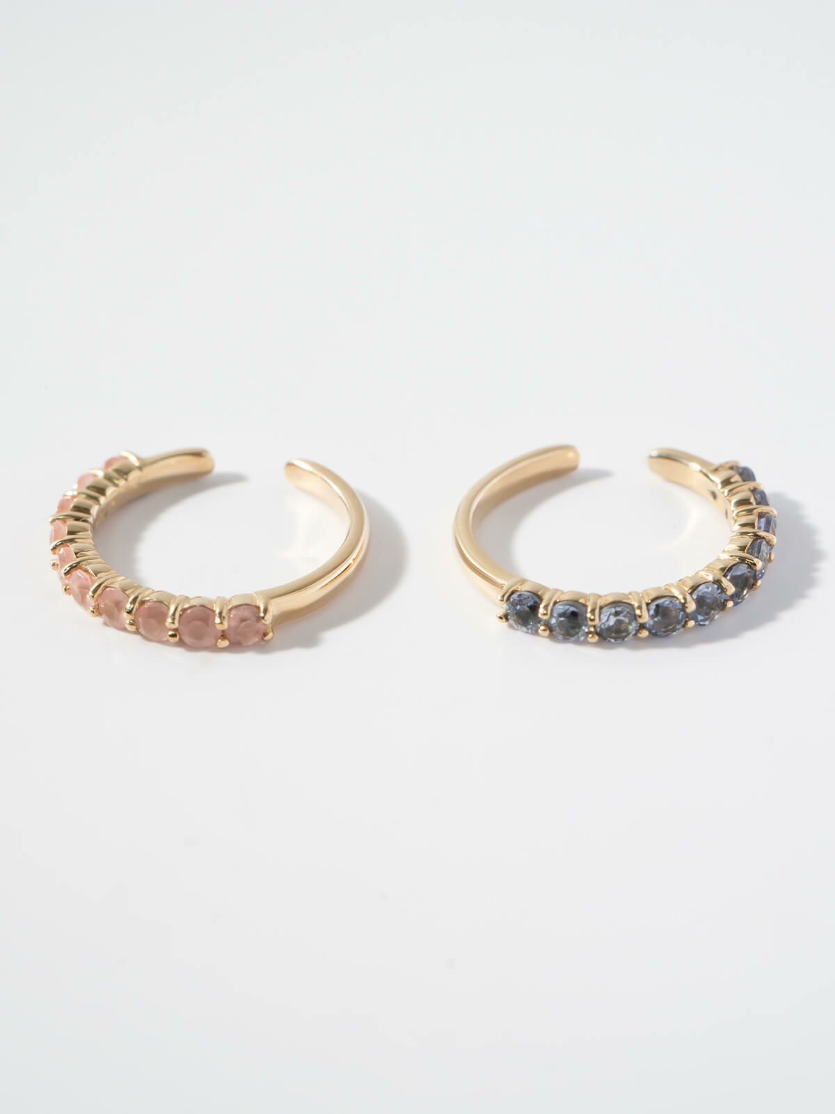 イヤーカフ シンプル レディース イヤカフ K10 天然石 【flone フローネ】 10K 10金 ゴールド イヤリング 金属アレルギー対応 片耳用 フォーマル おしゃれ 卒業式 卒園式 入学式 アクセサリー イヤリング タンザナイト ピンクロードクロサイト