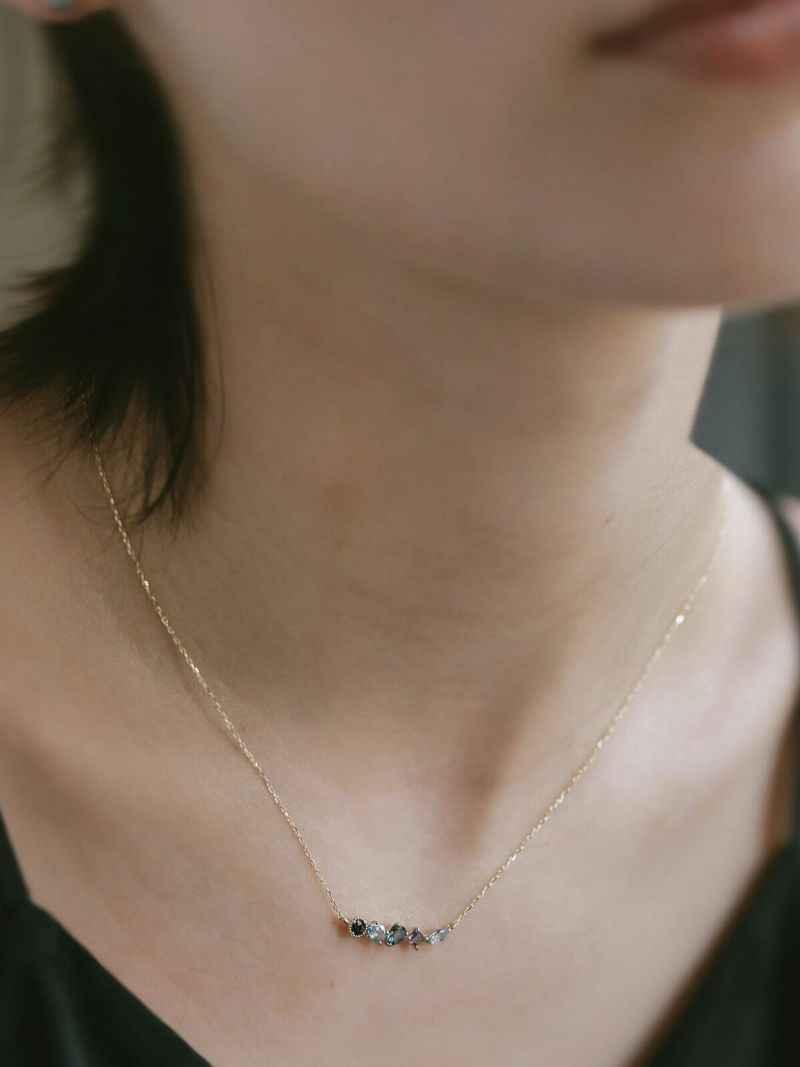 ネックレス 天然石 k10 イエローゴールド チェーン レディース 【elma エルマ】 ネックレス サファイヤ アメジスト トパーズ ペンダント 10K 10金 金属アレルギー 対応 ゴールド おしゃれ シンプル 誕生石 ネックレス パワーストーン お守り 受注生産