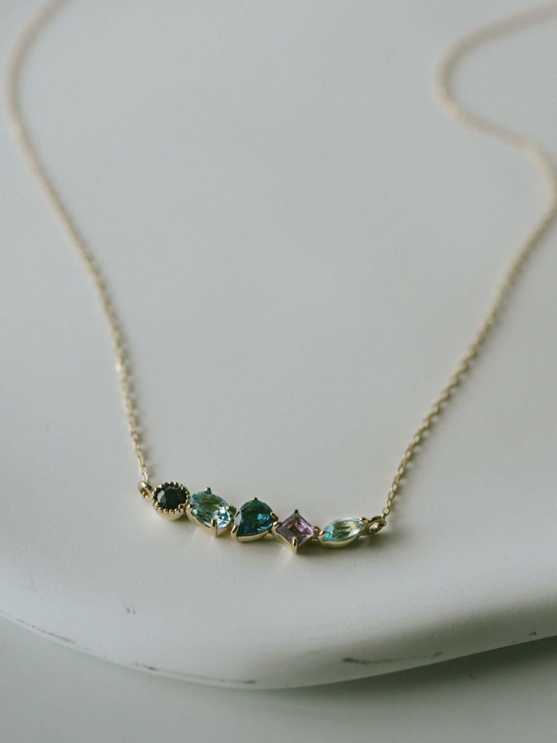 ネックレス 天然石 k10 イエローゴールド チェーン レディース 【elma エルマ】 ネックレス サファイヤ アメジスト トパーズ ペンダント 10K 10金 金属アレルギー 対応 ゴールド おしゃれ シンプル 誕生石 ネックレス パワーストーン お守り 受注生産