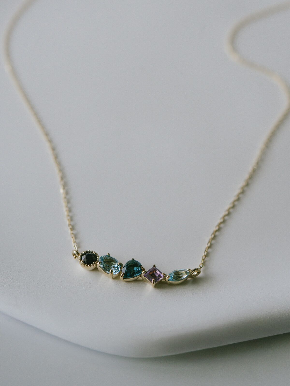 ネックレス 天然石 k10 イエローゴールド チェーン レディース 【elma エルマ】 ネックレス サファイヤ アメジスト トパーズ ペンダント 10K 10金 金属アレルギー 対応 ゴールド おしゃれ シンプル 誕生石 ネックレス パワーストーン お守り 受注生産