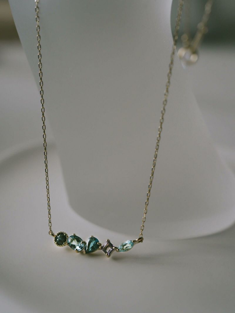 ネックレス 天然石 k10 イエローゴールド チェーン レディース 【elma エルマ】 ネックレス サファイヤ アメジスト トパーズ ペンダント 10K 10金 金属アレルギー 対応 ゴールド おしゃれ シンプル 誕生石 ネックレス パワーストーン お守り 受注生産