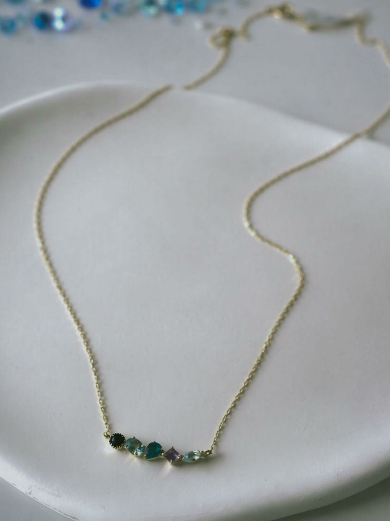 ネックレス 天然石 k10 イエローゴールド チェーン レディース 【elma エルマ】 ネックレス サファイヤ アメジスト トパーズ ペンダント 10K 10金 金属アレルギー 対応 ゴールド おしゃれ シンプル 誕生石 ネックレス パワーストーン お守り 受注生産
