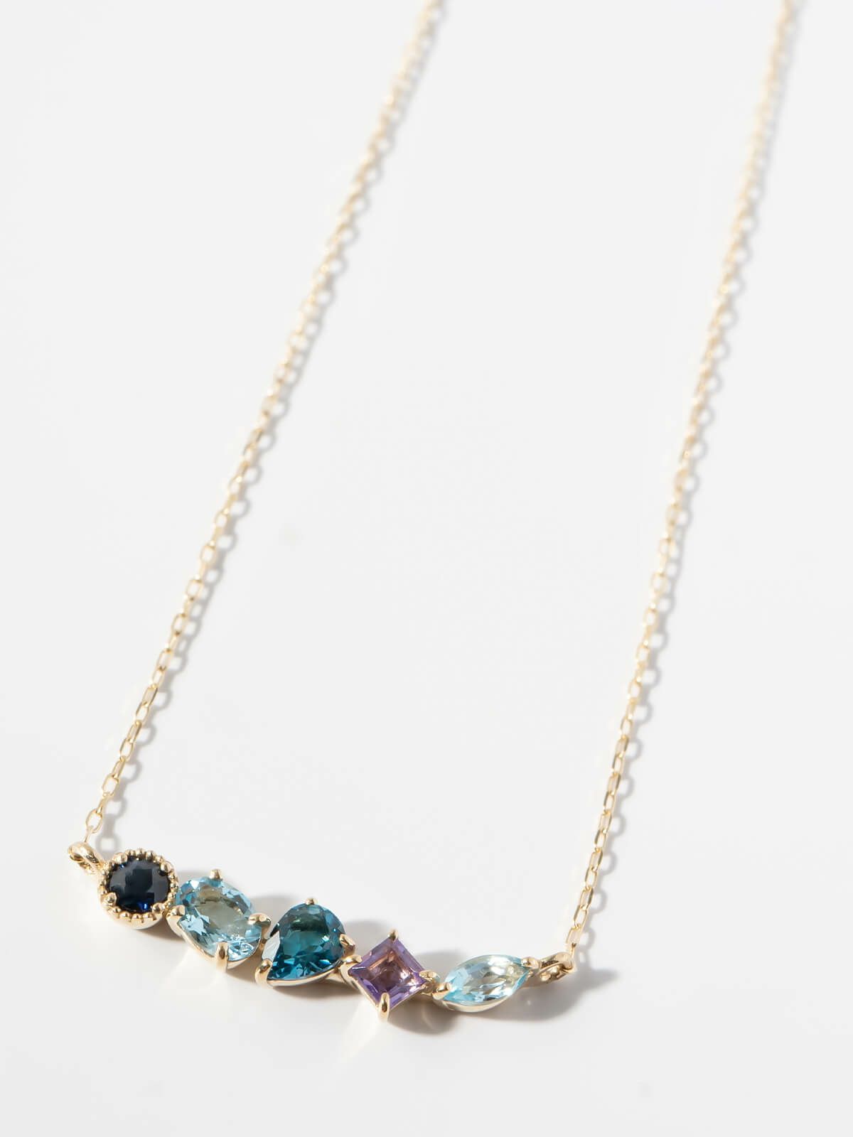 ネックレス 天然石 k10 イエローゴールド チェーン レディース 【elma エルマ】 ネックレス サファイヤ アメジスト トパーズ ペンダント 10K 10金 金属アレルギー 対応 ゴールド おしゃれ シンプル 誕生石 ネックレス パワーストーン お守り 受注生産