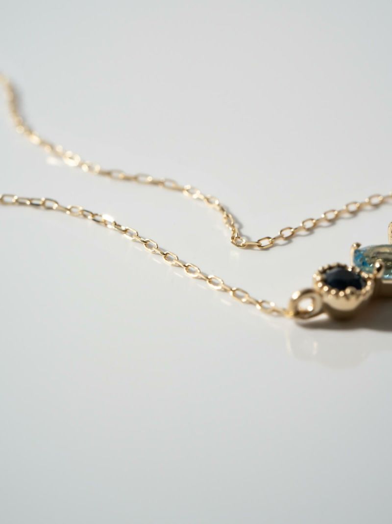 ネックレス 天然石 k10 イエローゴールド チェーン レディース 【elma エルマ】 ネックレス サファイヤ アメジスト トパーズ ペンダント 10K 10金 金属アレルギー 対応 ゴールド おしゃれ シンプル 誕生石 ネックレス パワーストーン お守り 受注生産